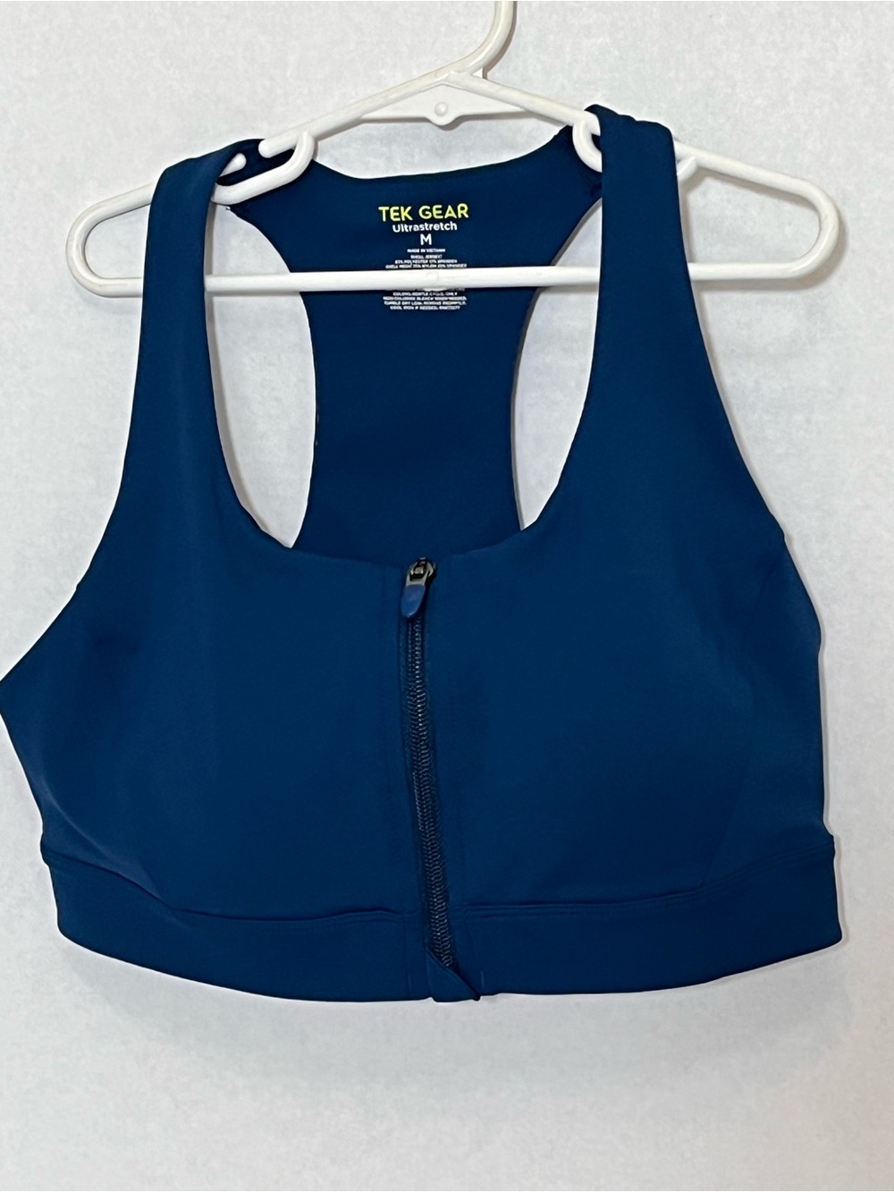 tek gear Navy Blue Front-Zip Racerback Sports Bra
